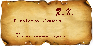 Ruzsicska Klaudia névjegykártya