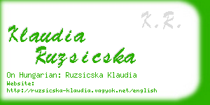 klaudia ruzsicska business card